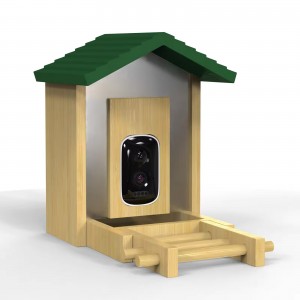 Wood-Cased Bird Feeder with 5MP WiFi Camera