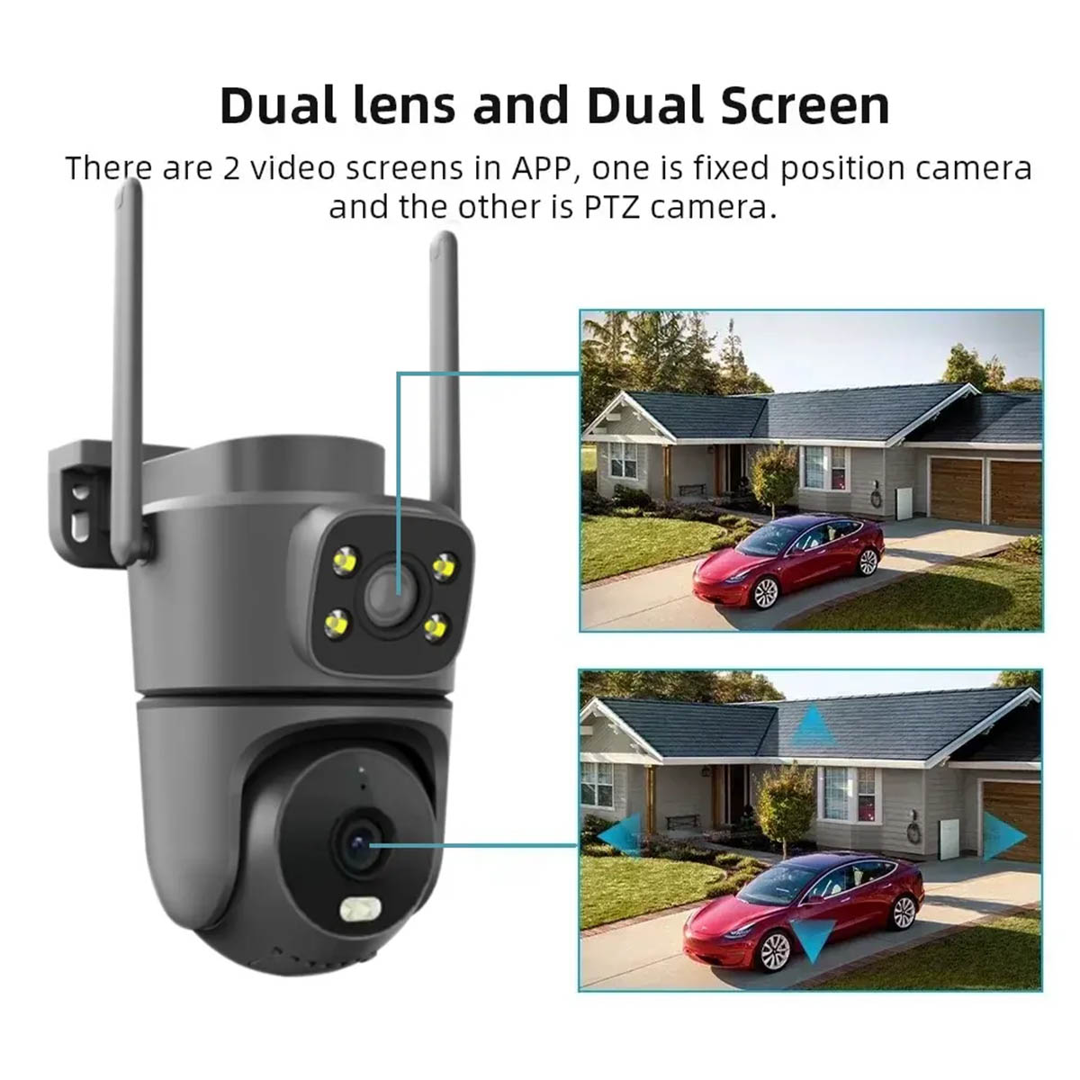  4MP Dual Lens Dual Screens Smart Video Surveillance Auto Tracking Camera (4)