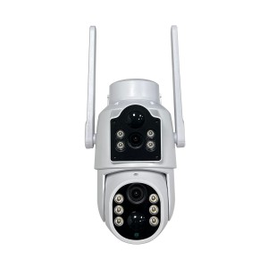 4MP Wireless Solar Camera Dual Lens WiFi PTZ Camera Outdoor  Battery Video 2k Icsee Dual Lens Solar Camera