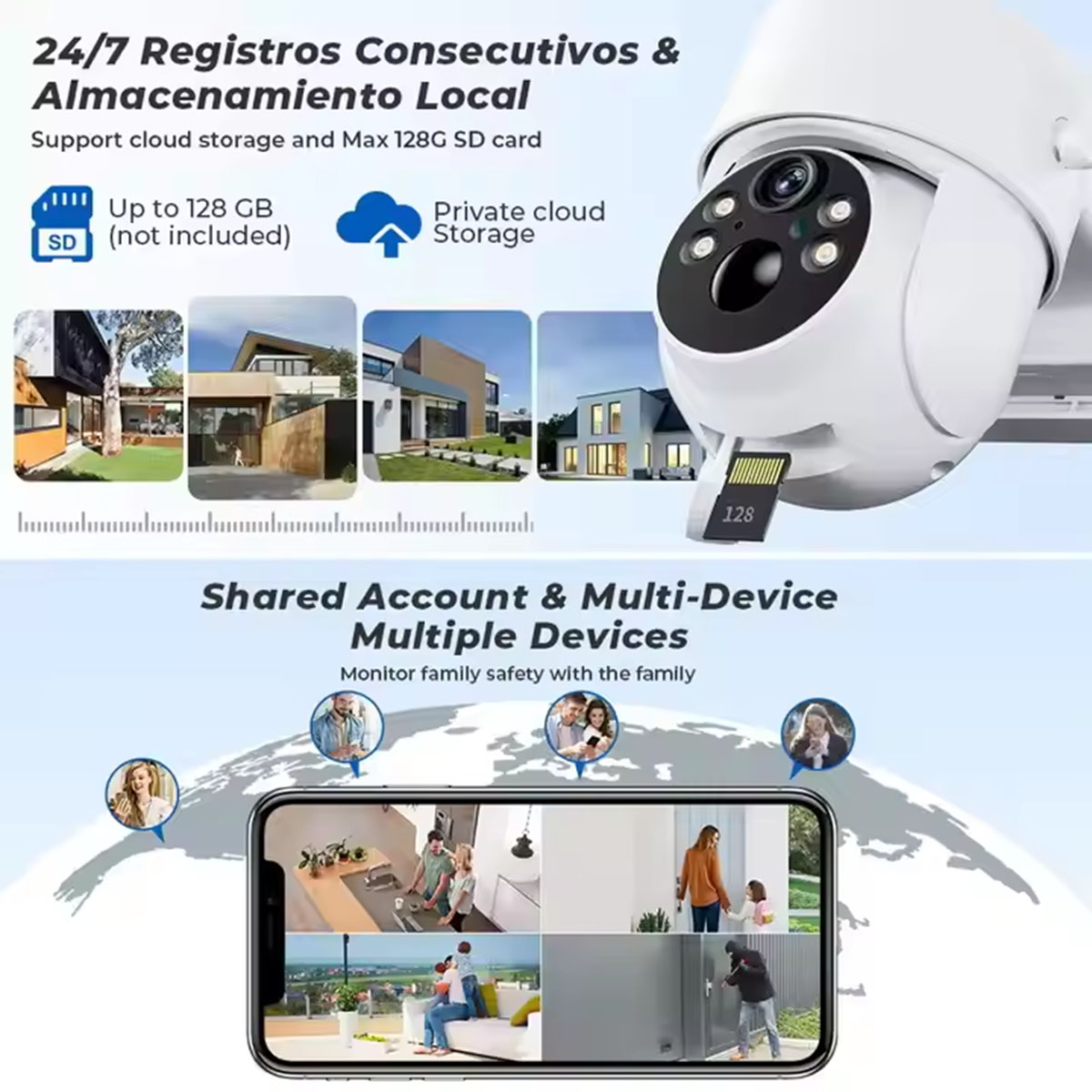 4MP Wireless Solar Camera Dual Lens WiFi PTZ Camera Outdoor  Battery Video 2k Icsee Dual Lens Solar Camera (2)