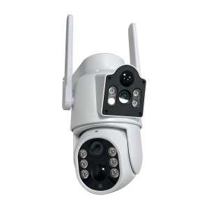 4MP Wireless Solar Camera Dual Lens WiFi PTZ Camera Outdoor  Battery Video 2k Icsee Dual Lens Solar Camera