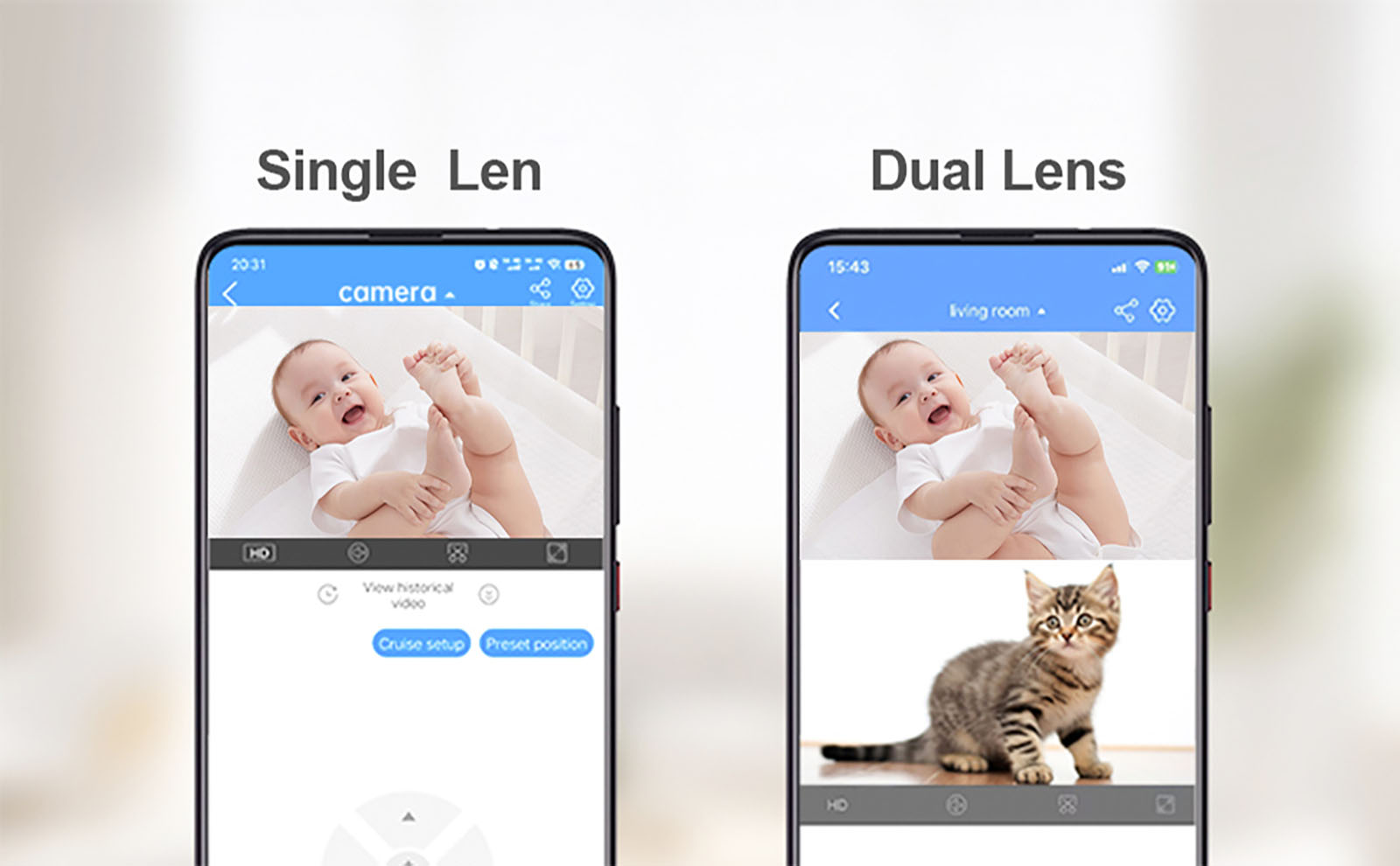 UHD Dual Lens 2K 4MP 360° PTZ WLAN Indoor WiFi Camera (1)