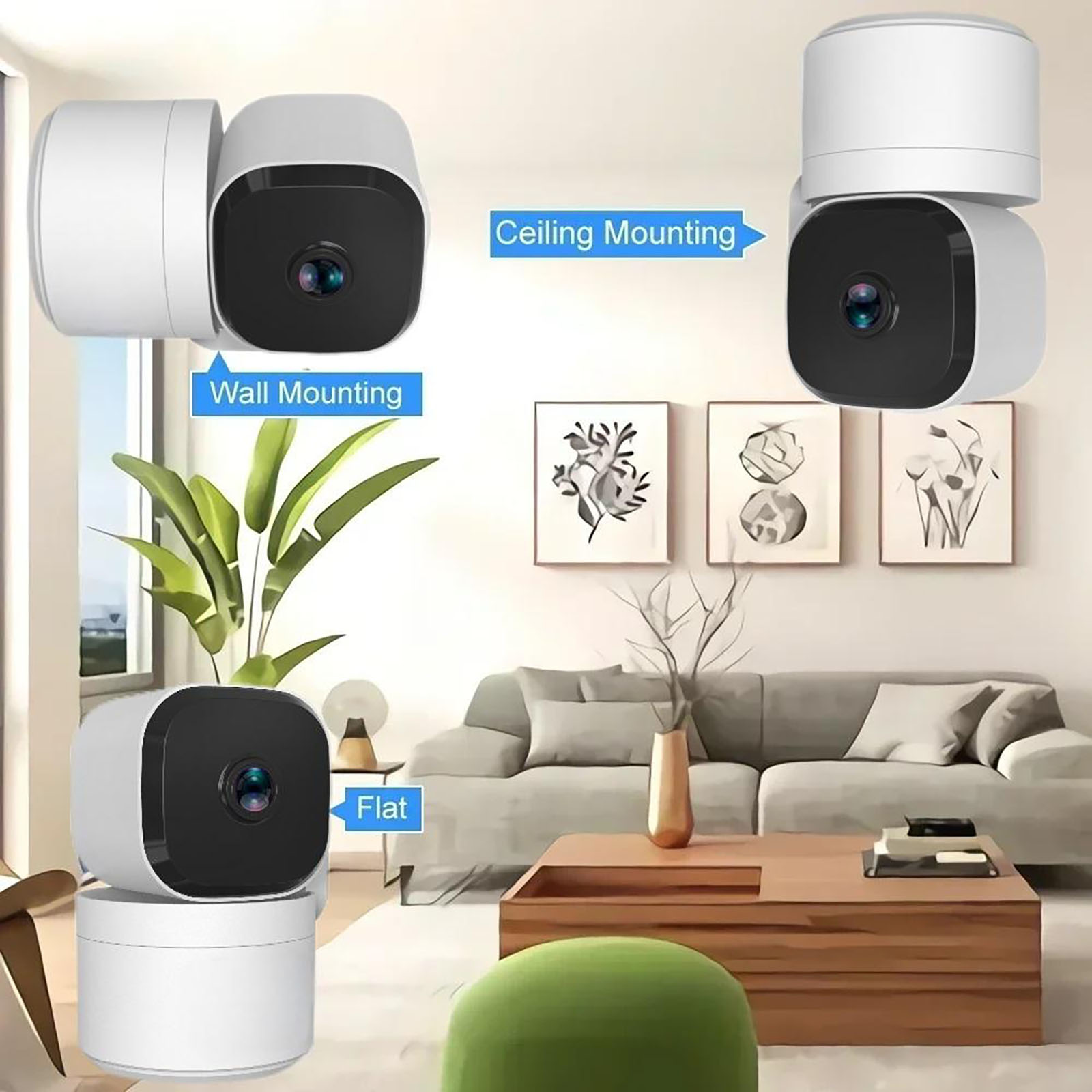 UHD Dual Lens 2K 4MP 360° PTZ WLAN Indoor WiFi Camera (a2)