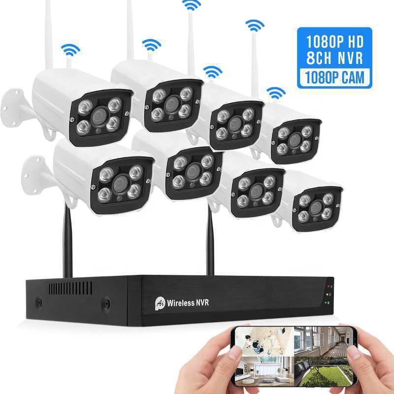 H.265 wifi nvr kits 2mp 1080P wireless cameras ip video recorder for CCTV Security camera