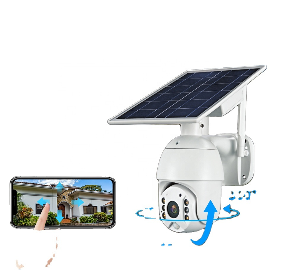 Smart Full Color Night Vision 1080P 4g Security Camera Ptz Solar Cctv With Sim Card Price