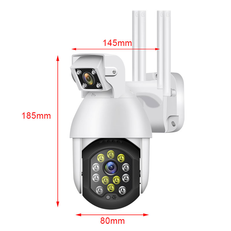 Dual Lens Security WIFI IP CCTV Security Camera Outdoor Home Double Lens PTZ Rotation IR Cam