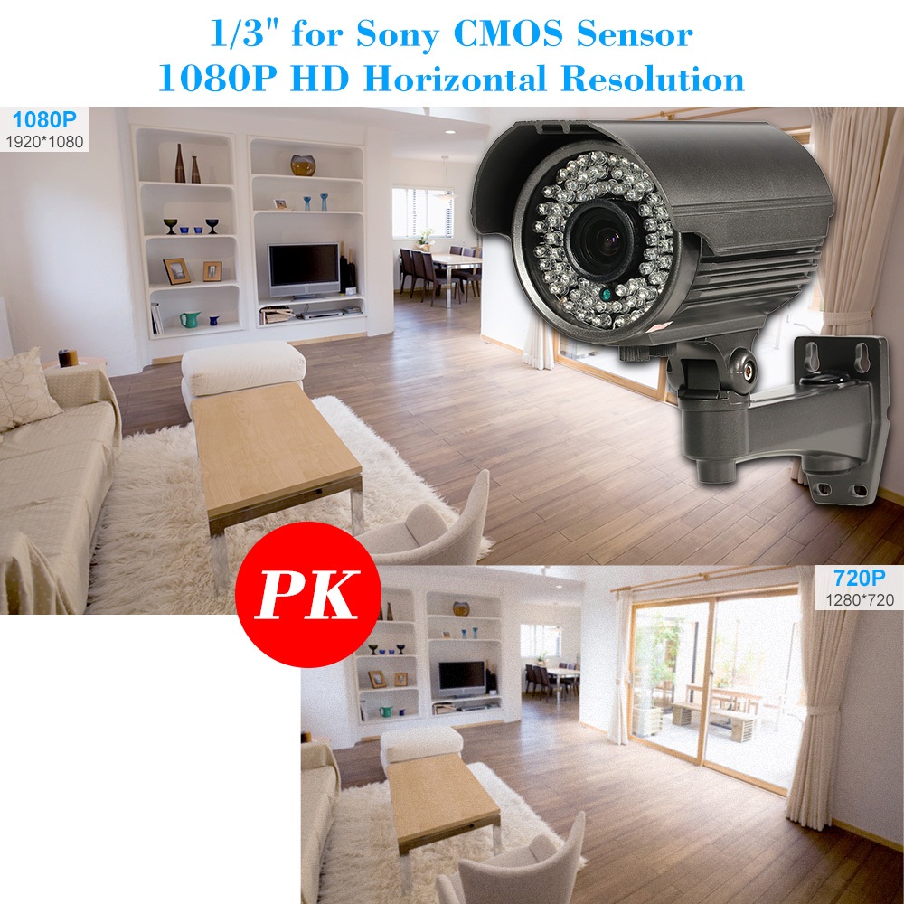 4MP Zoom Bullet AHD Camera Varifocals Lens OSD 72Pcs IR Leds Infrared Waterproof Outdoor Analog Camera