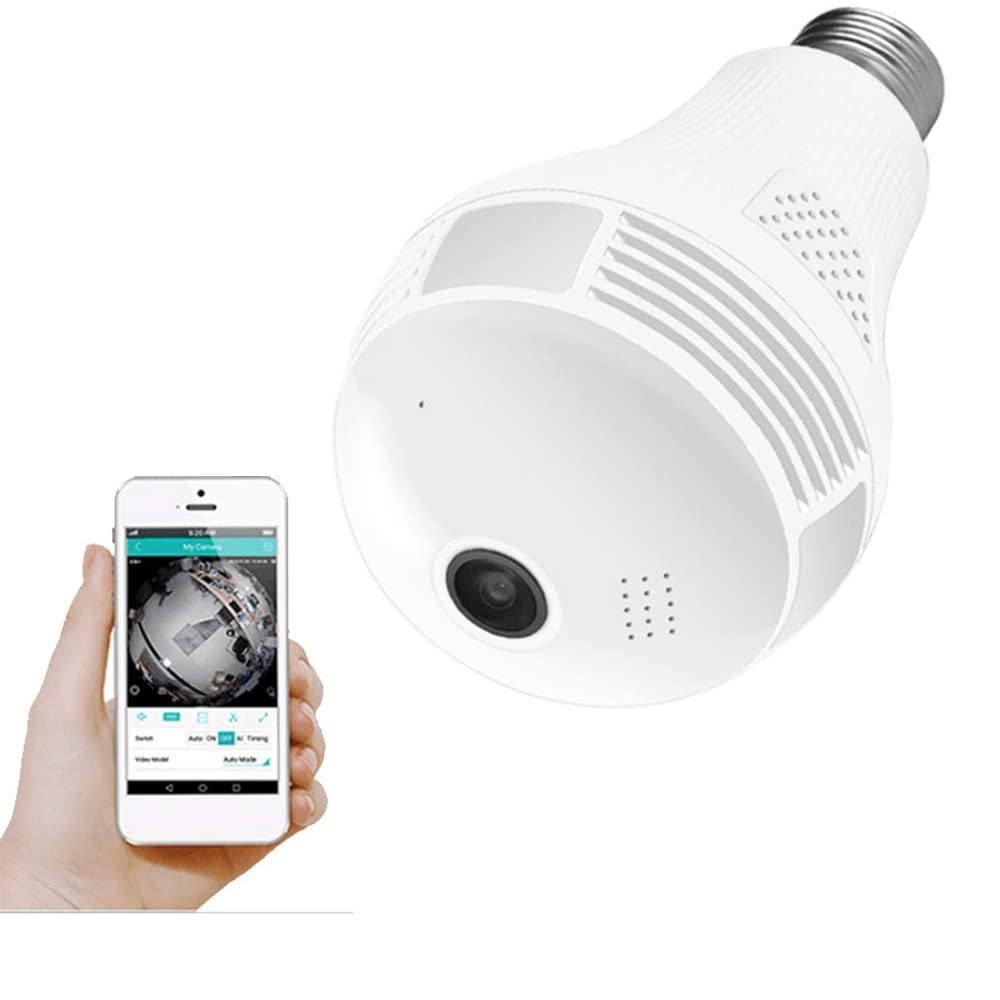 Full HD 1080P Dome Surveillance Fisheye Cameras Home 2.4GHz WiFi 360 Panoramic Home Baby Pet Monitor Light Bulb VR Camera Featured Image