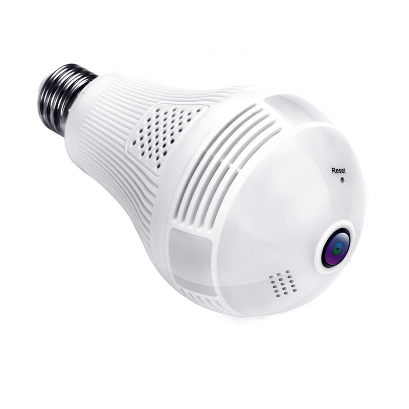 1080P WiFi bulb camera with 360 degree Fisheye lens Panoramic camera  support  2-way audio and PC / iOS / Android
