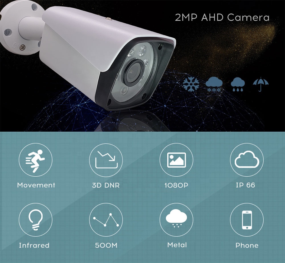 Hot selling Security Camera outdoor bullet IR Vandalproof waterproof AHD  CCTV Camera