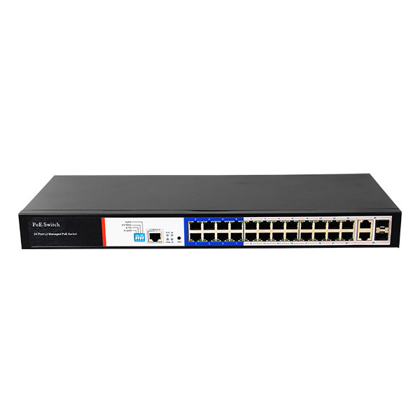 24 Port POE Switch 24 port 100Mbps PoE and 1 gigabit combo and 1 gigabit uplink