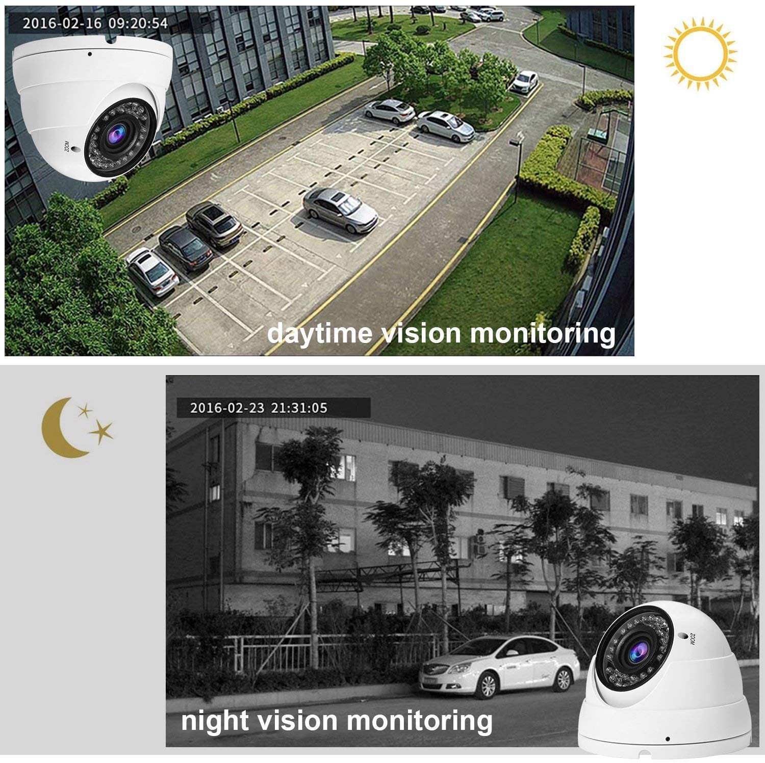 Analog CCTV Camera HD 1080P TVI AHD CVI CVBS Security Dome Camera with 2.8mm-12mm Manual Focus Zoom Lens Camera