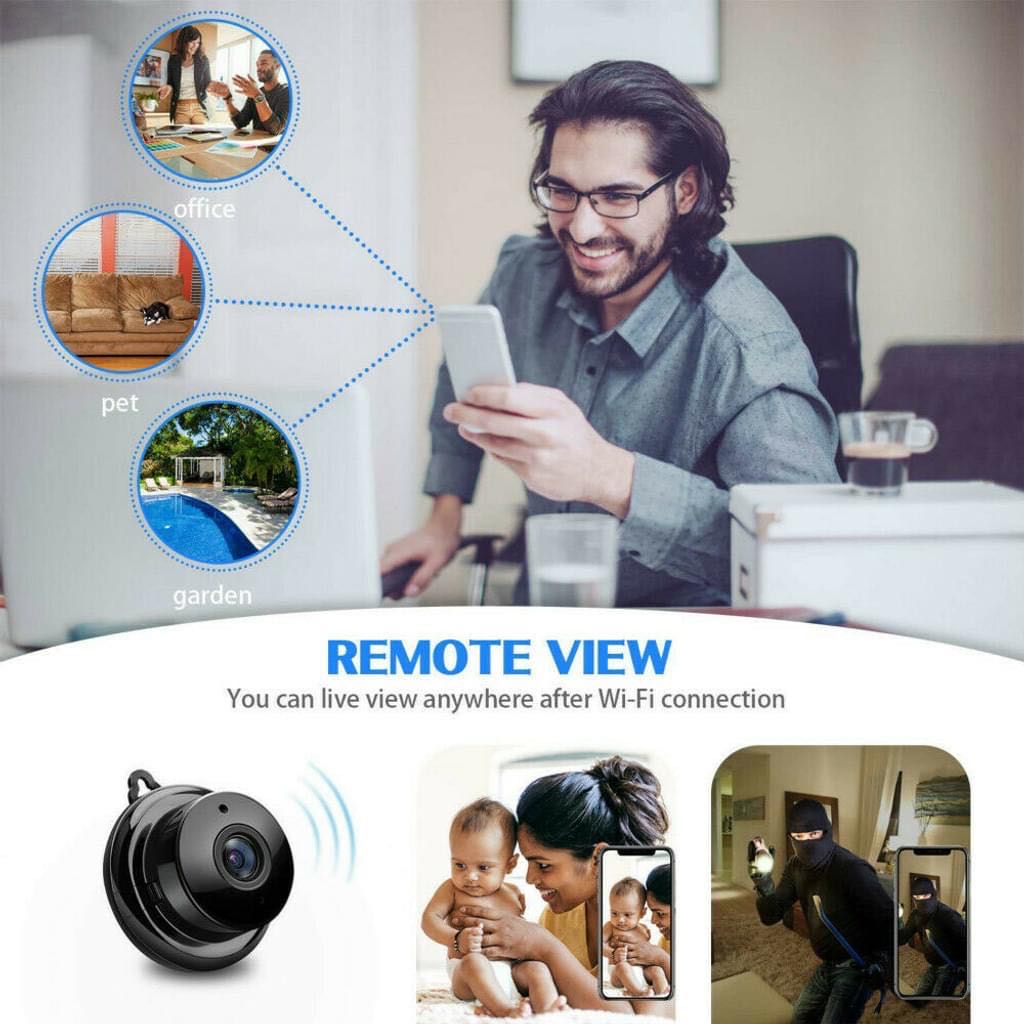 Black Wireless Indoor Baby Monitor 2.4ghz 1080