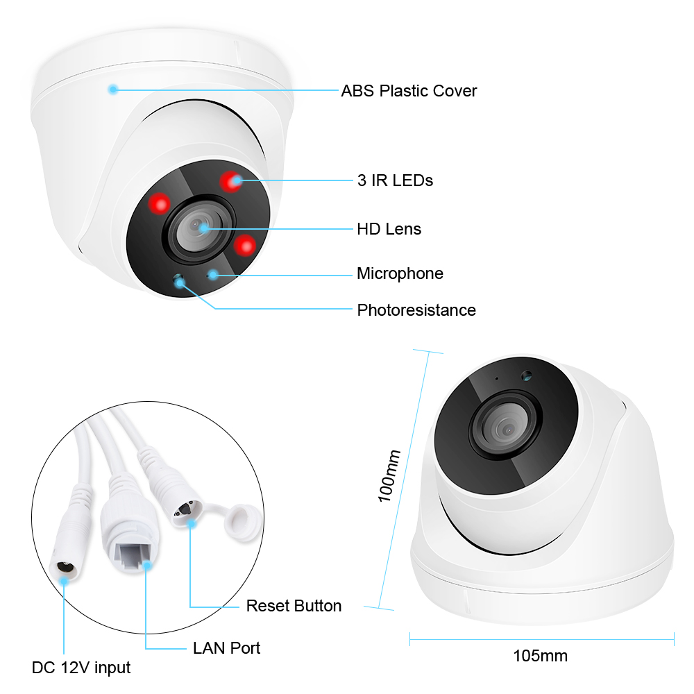 Sunivision  2MP H.265 Waterproof Outdoor  Dome  Security Surveillance IP Wireless CCTV Camera