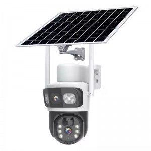 HD Network Smart Dual Lens PTZ Human Detection IP Wireless Wifi Auto Track 6x digital Zoom Cctv Solar 4G Security Camera