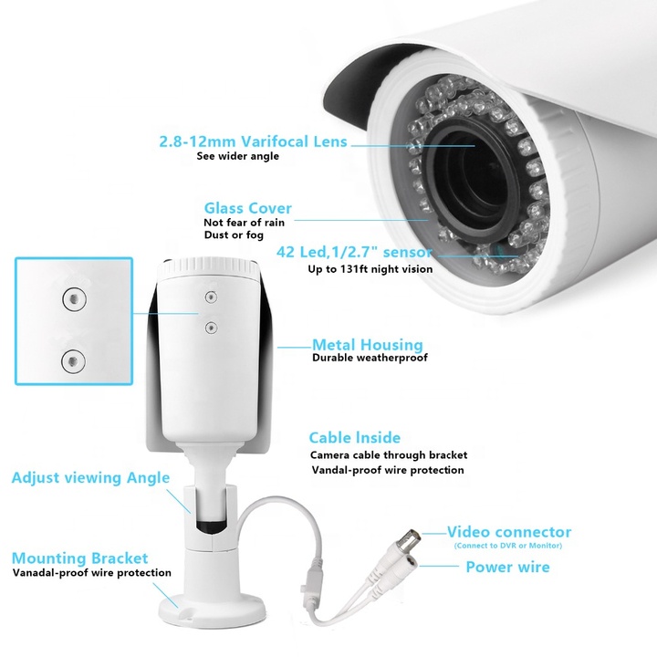 H.265 ONVIF Network IP Bullet 4MP PoE Weatherproof CCTV face detection ip camera with motorized zoom ip camera module