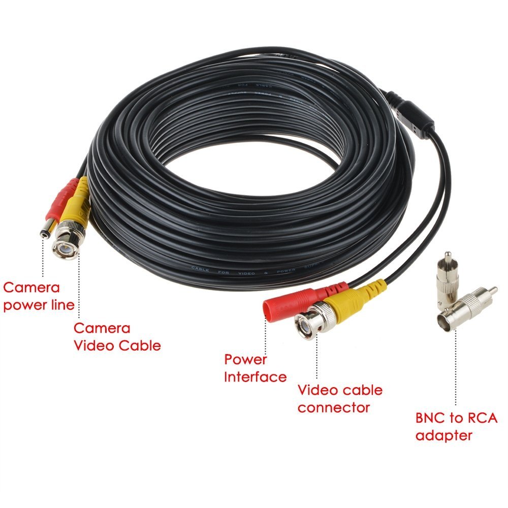 bnc video power cable for security camera