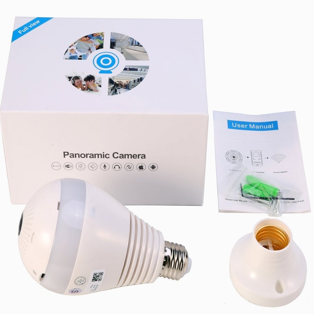 360 degree LED Bulb 1.44mm lens wifi camera