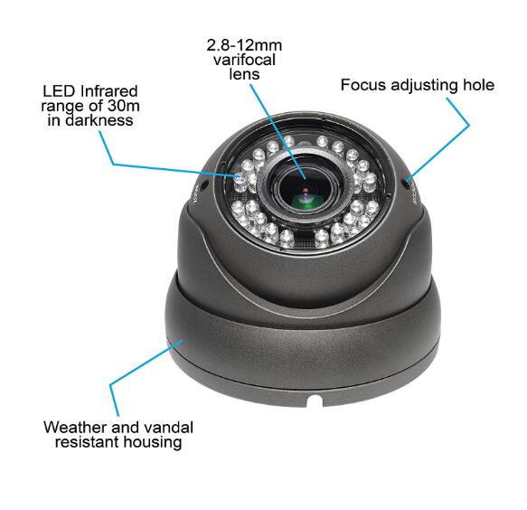 New 2.8-8mm  1080P 2.0MP motorized Auto focus lens AHD CVI TVI Hybrid Security dome eyeball Camera