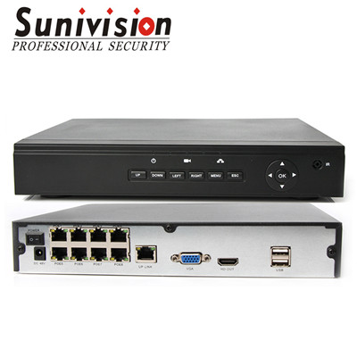 8CH 1080P XMEYE POE NVR can support 8*1080P with ONVIF  VGA and 1*SATA HDD APP XMEYE