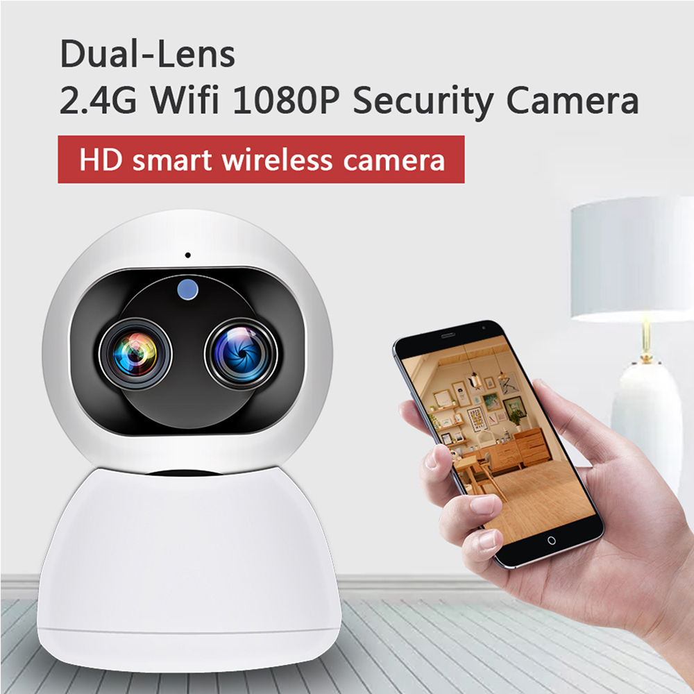 PTZ Dual Len Wireless IP Camera WiFi 1080P H.265 IR Night Vision Voice Call WiFi Camera Security Surveillance Pixplus app Cam