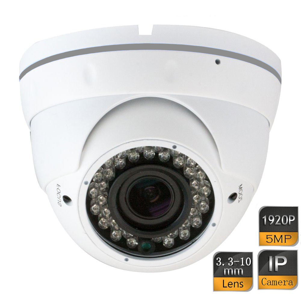 H.265 POE IP 2mp cctv waterproof  Dome Camera Wide Angle with 3.3-10mm Varifocal Lens