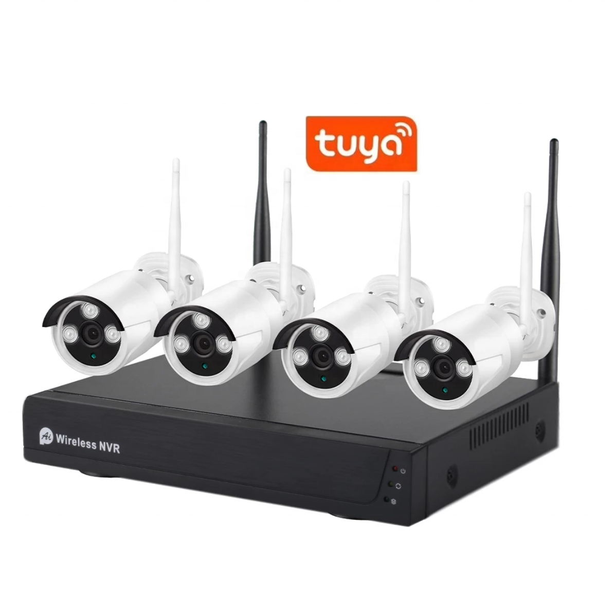 Kit de Seguridad NVR con 4 camaras Wifi APP Tuya Hyundai PO-LK4N1080P con  disco 1tb 