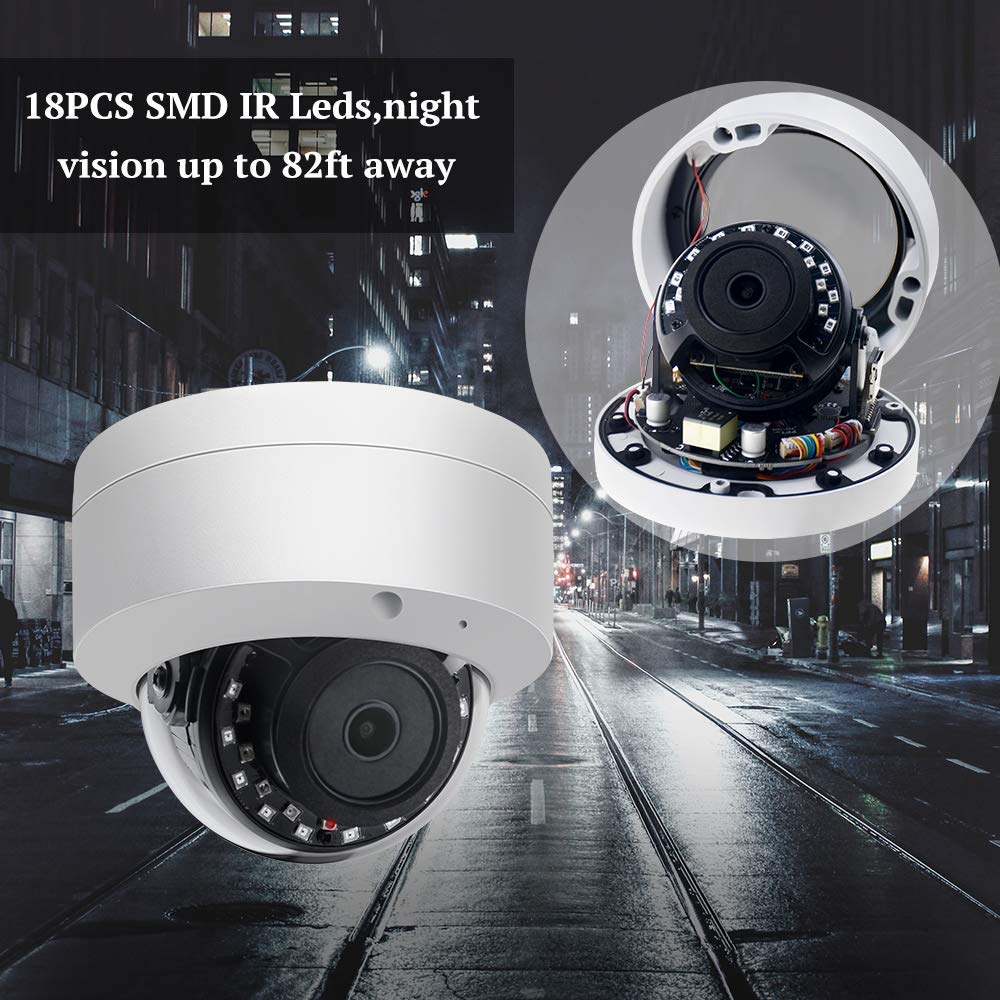 4K 8MP IP Security Dome Camera  wide angle Indoor outdoor Weatherproof IP66  with night vision