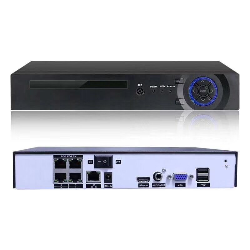 Security Surveillance H.265 4CH/8CH POE NVR For HD 1080P 4MP 5MP POE IP Camera NVR  Video Recorder