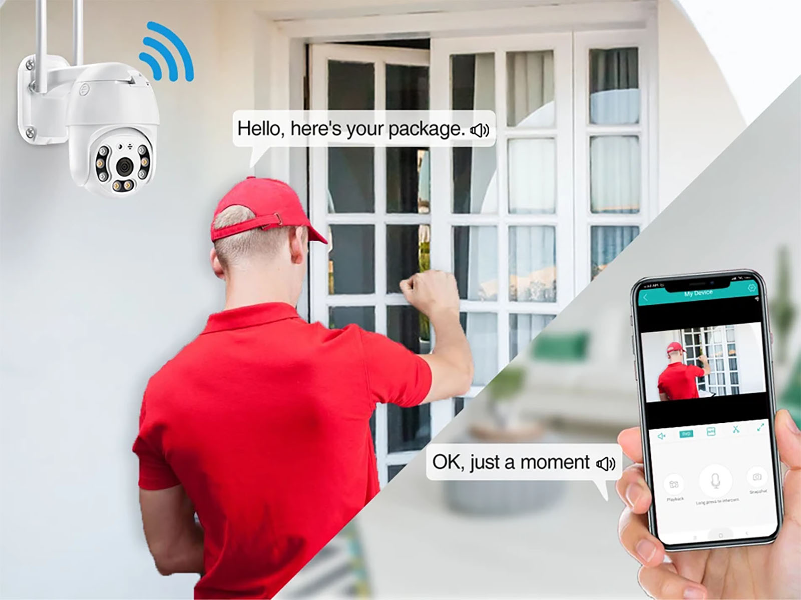 ICSEE 3MP4MP8MP HD Outdoor Security Wifi Network PTZ Camera (2)