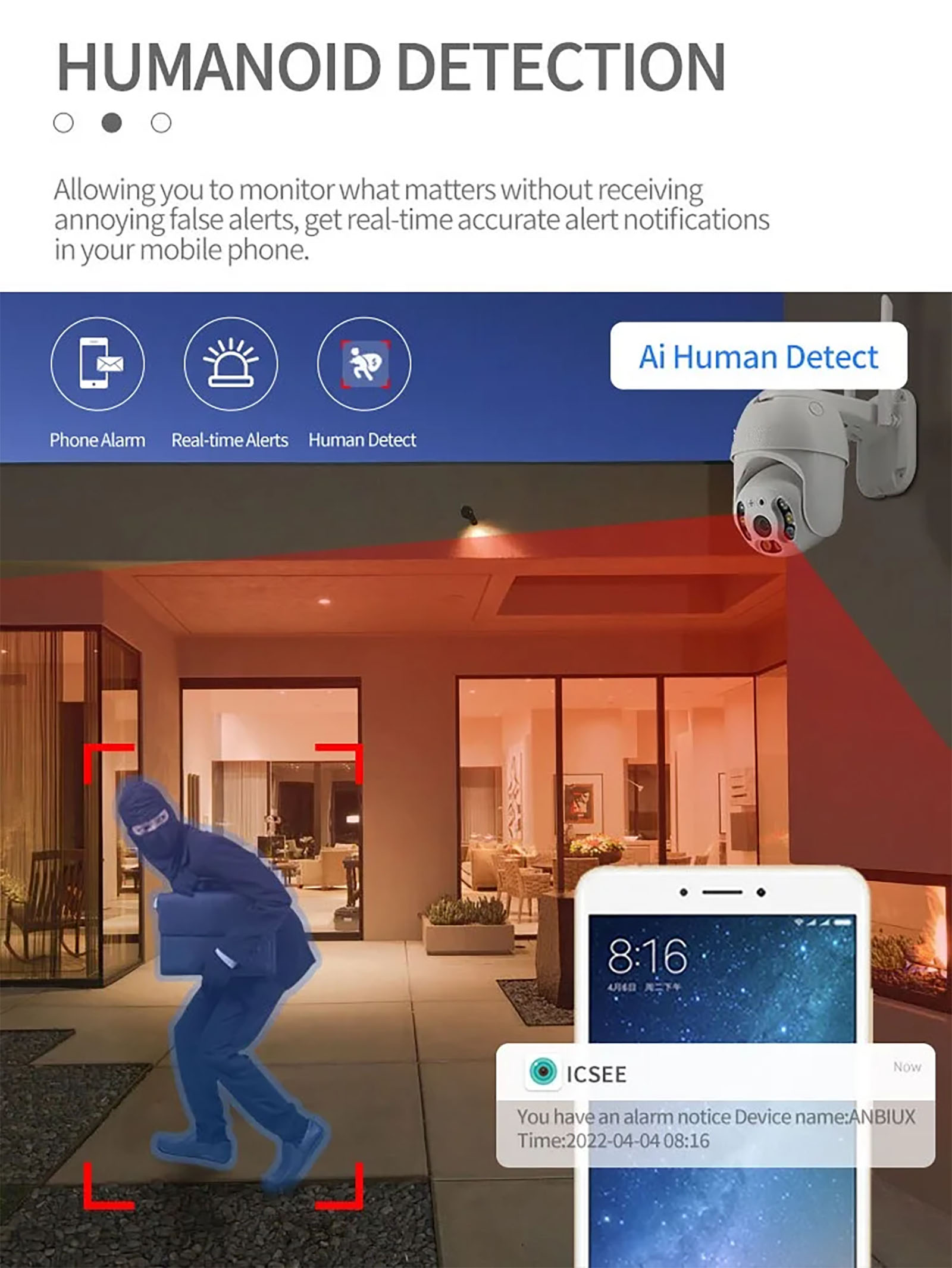 ICSEE 3MP4MP8MP HD Outdoor Security Wifi Network PTZ Camera (5)
