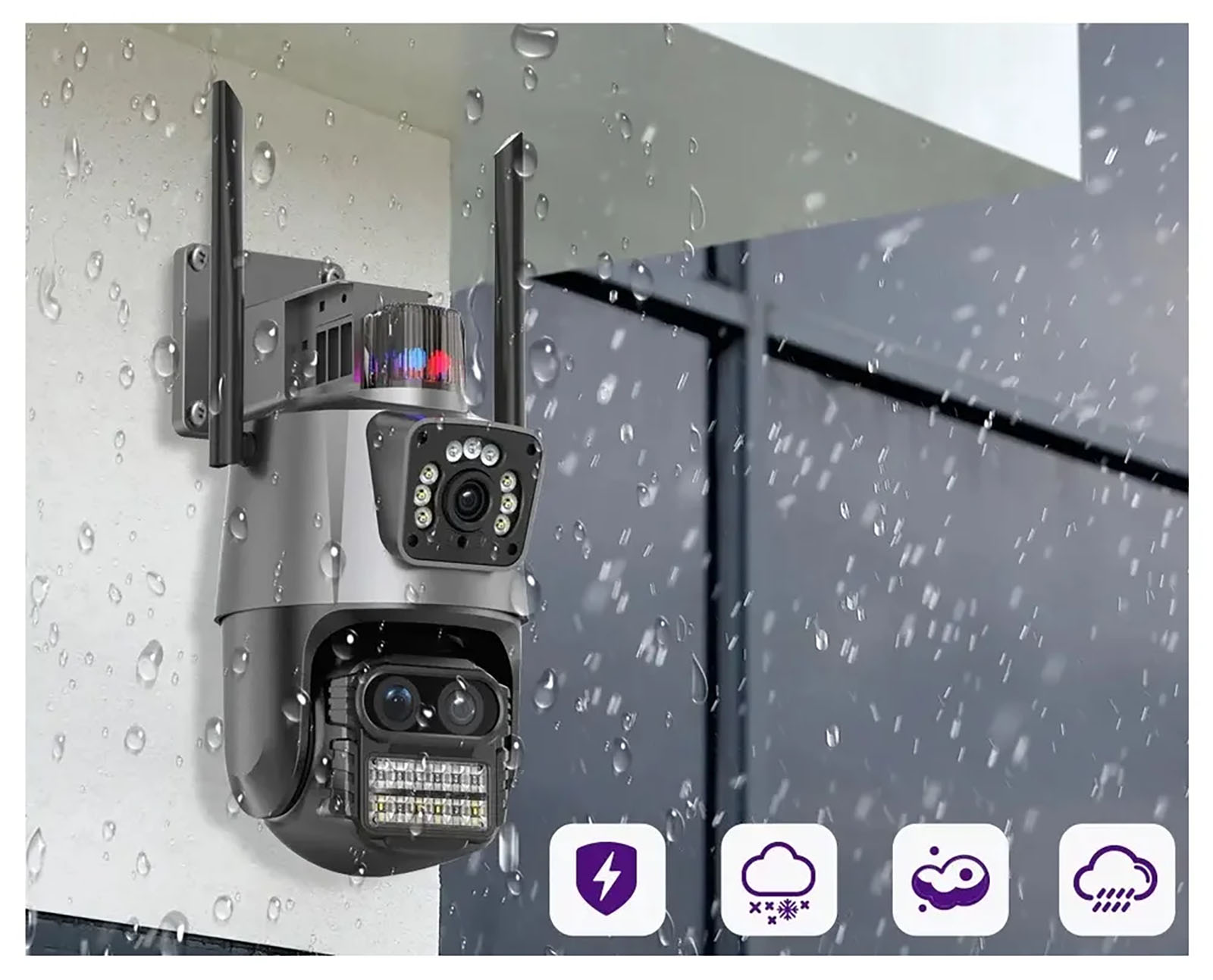 ICSEE 8MP Three Lens Three Screen Wifi PTZ Outdoor Camera (2)
