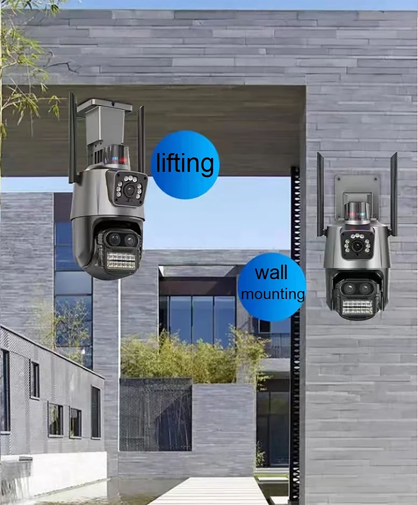 ICSEE 8MP Three Lens Three Screen Wifi PTZ Outdoor Camera (4)