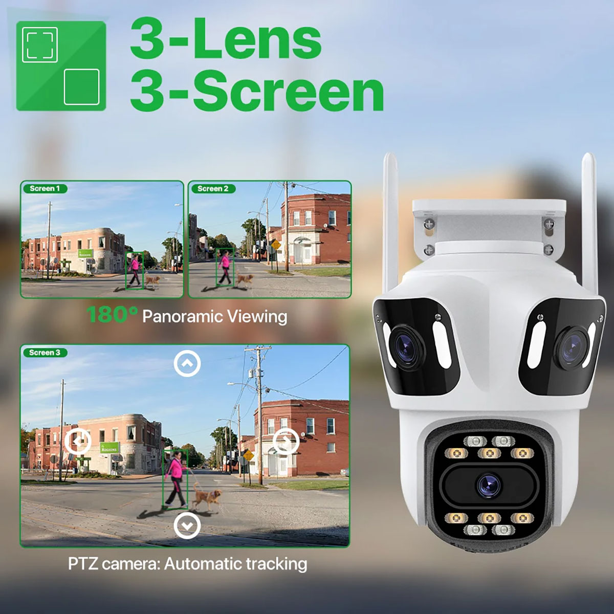 ICSEE 8MP Three Lens Three Screen Wifi Smart Home PTZ Security Camera (1)