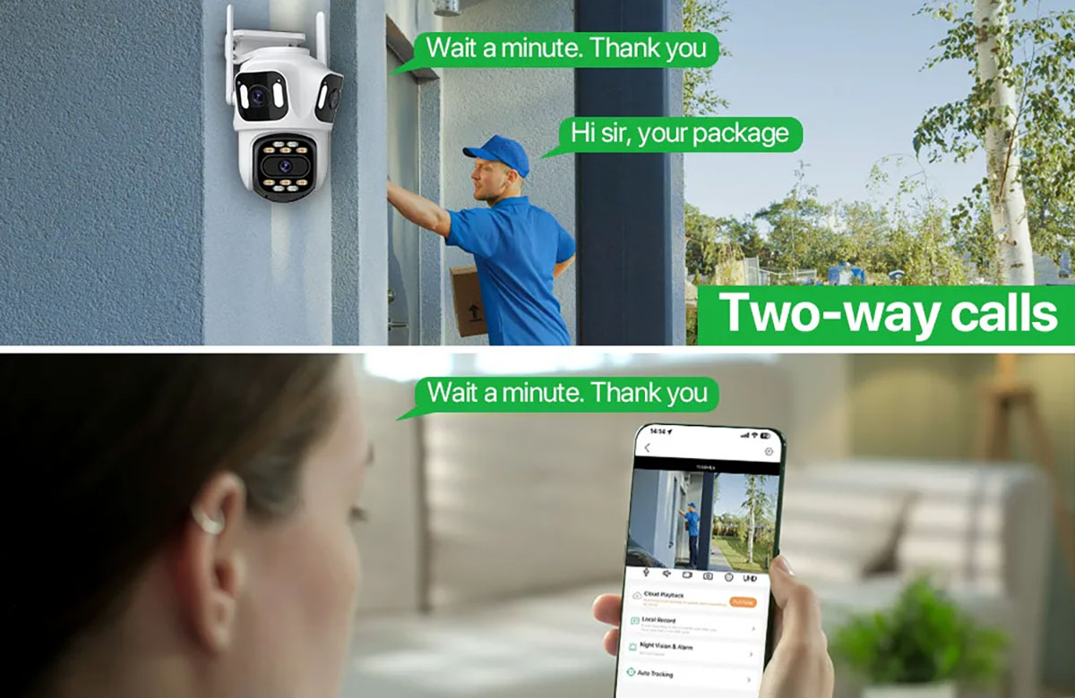 ICSEE 8MP Three Lens Three Screen Wifi Smart Home PTZ Security Camera (5)