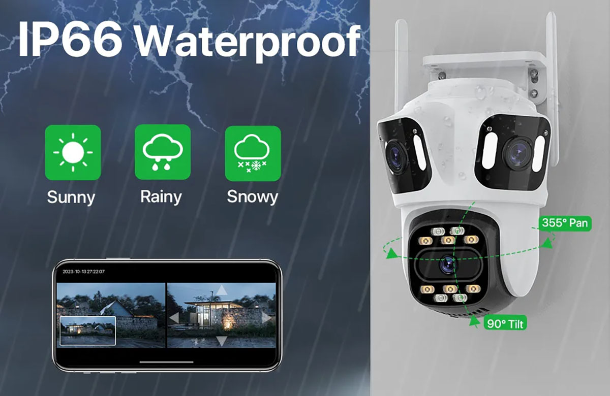 ICSEE 8MP Three Lens Three Screen Wifi Smart Home PTZ Security Camera (6)