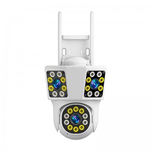 ICSEE Outdoor 8MP Four Lens Three Screen Wifi CCTV Camera