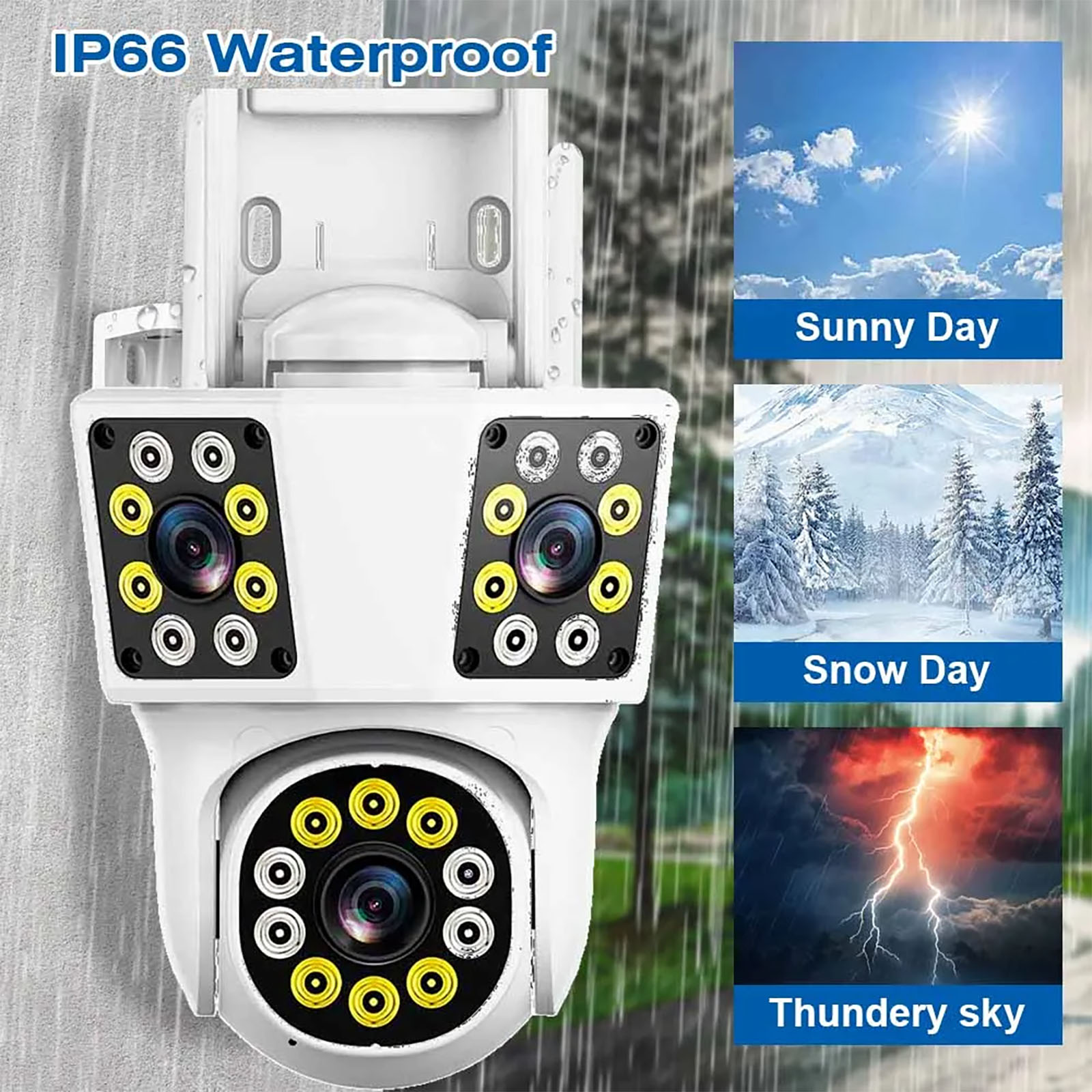 ICSEE Outdoor 8MP Four Lens Three Screen Wifi CCTV Camera  (1)