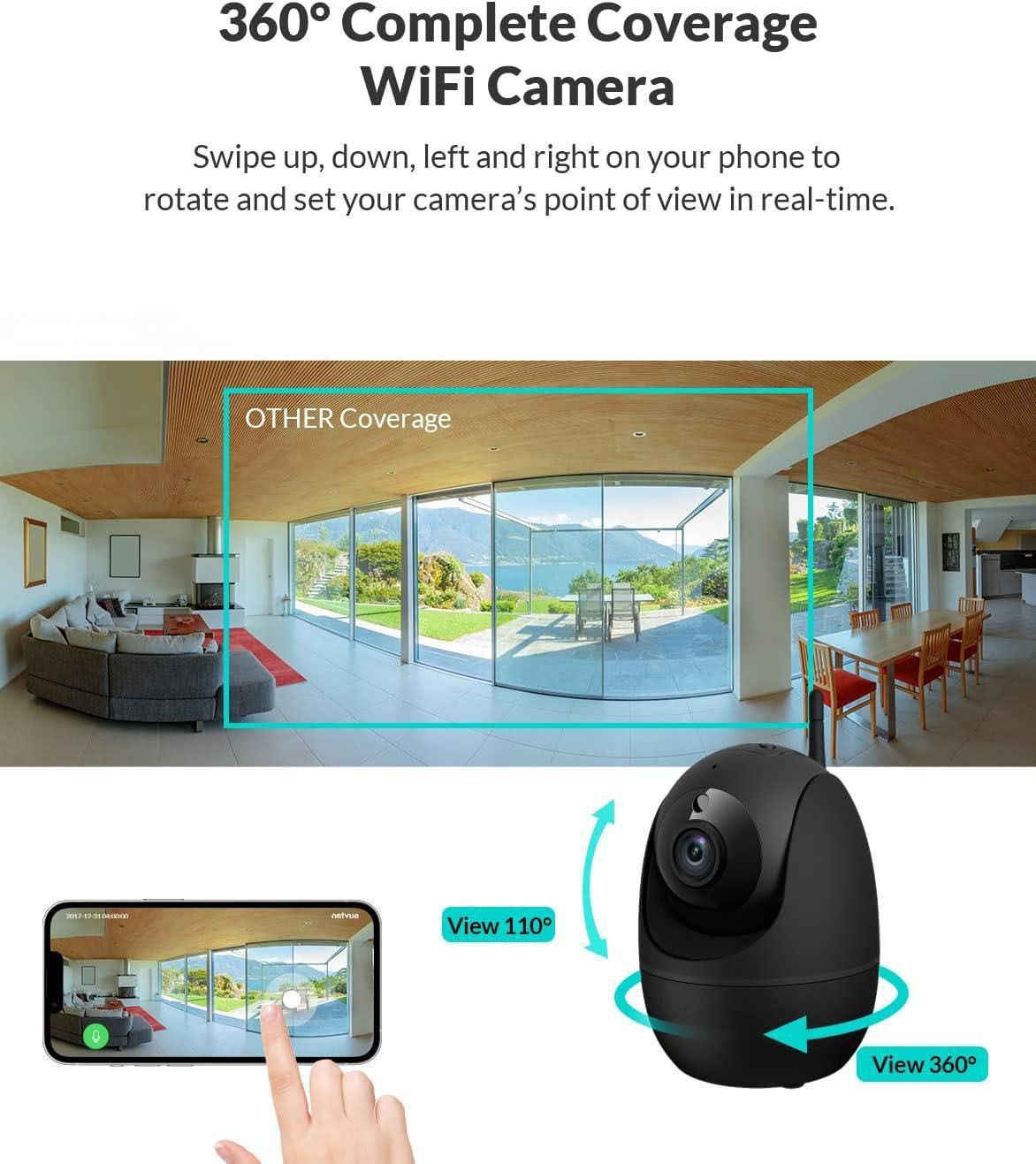 ICSEE WIFI AI detection Indoor WiFi Pet Baby monitor Camera (1)