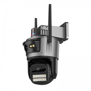 ICSee 4G PTZ CCTV Security Camera Outdoor 8X Optical Zoom Pan Tilt Rotate 360 Degree View  dual Lens Camera