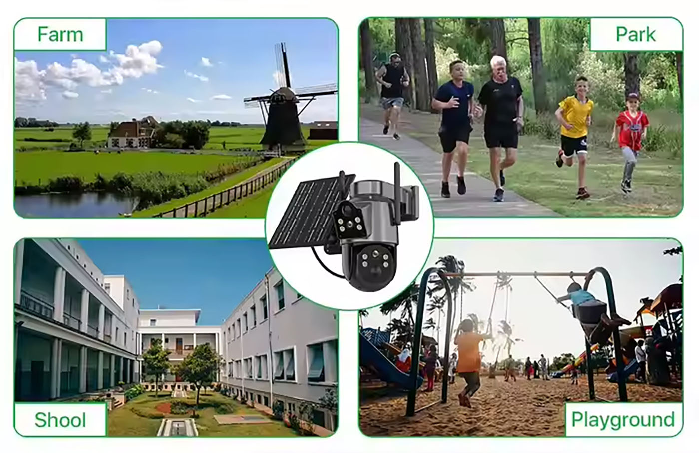 ICsee Outdoor WiFi Camera Dual Lens 7.6W Solar Panel Built-in Battery PTZ Camera Wireless 4MP Security Dual Lens Solar Camera (4)