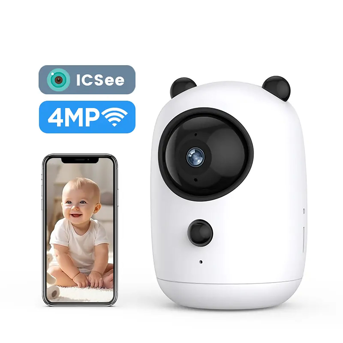 Icsee 4MP CCTV Security Camera Wifi Two-Way Audio Night Vision Al Human Detection Smart Baby Monitor (1)