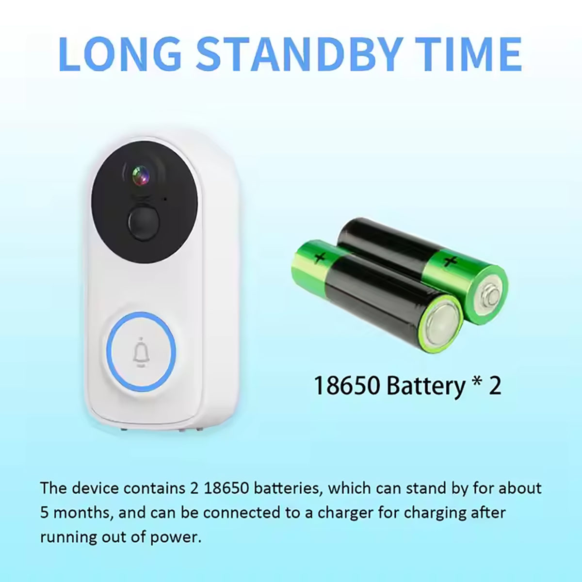 Smart Doorbell with Long Standby Low Illumination High Image Quality 3MP Camera Security Video Door Phone (1)