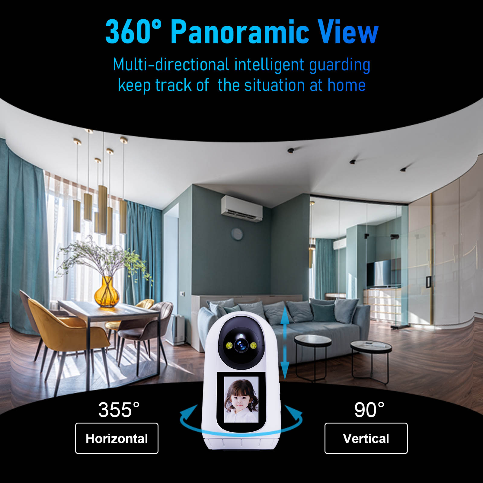 Smart WIFI IP Auto Tracking One-click Video Call Camera with Screen (6)