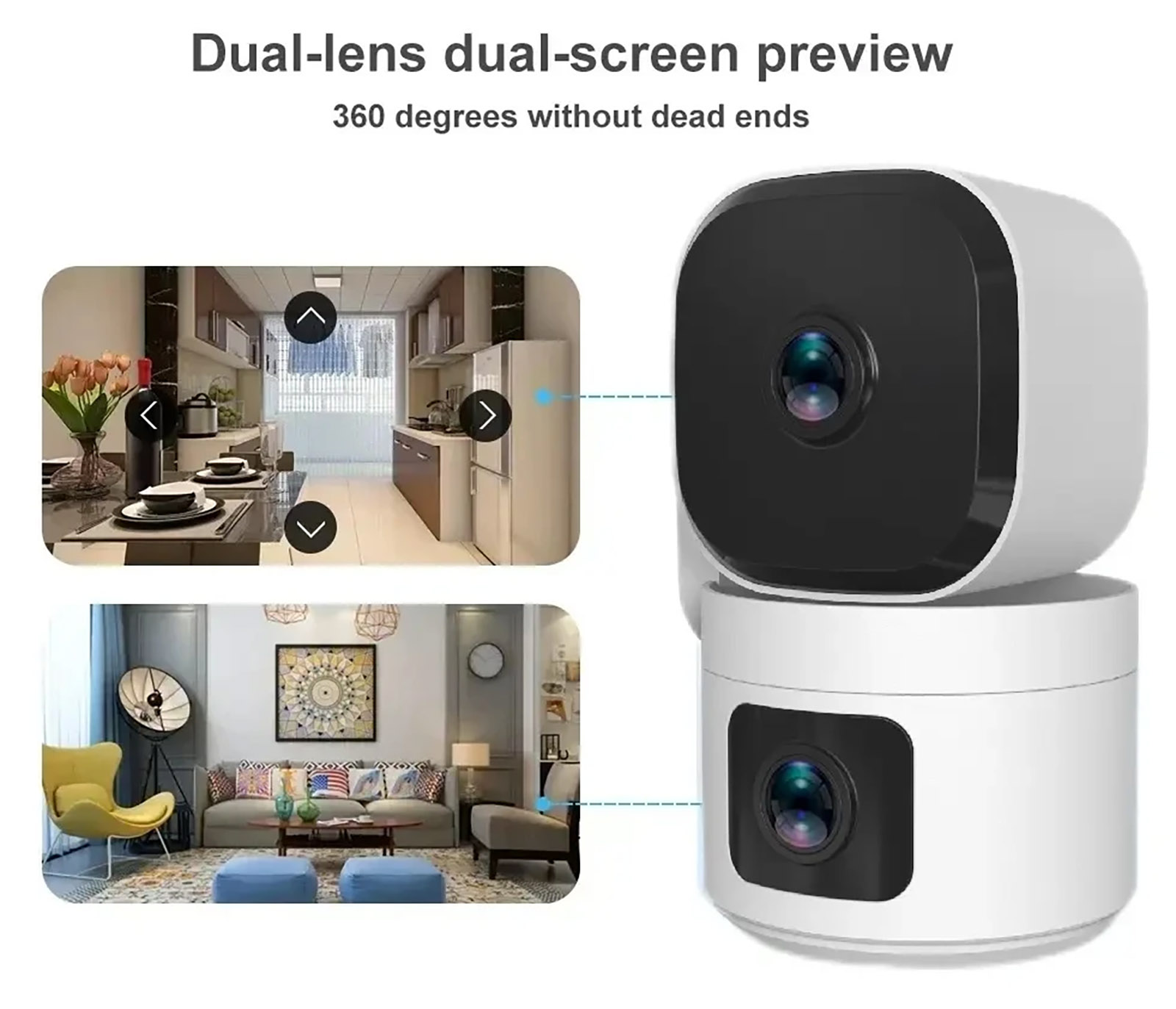 TUYA 4MP Dual-Lens Dual Screen Wifi Smart Home IP Camera (1aada)