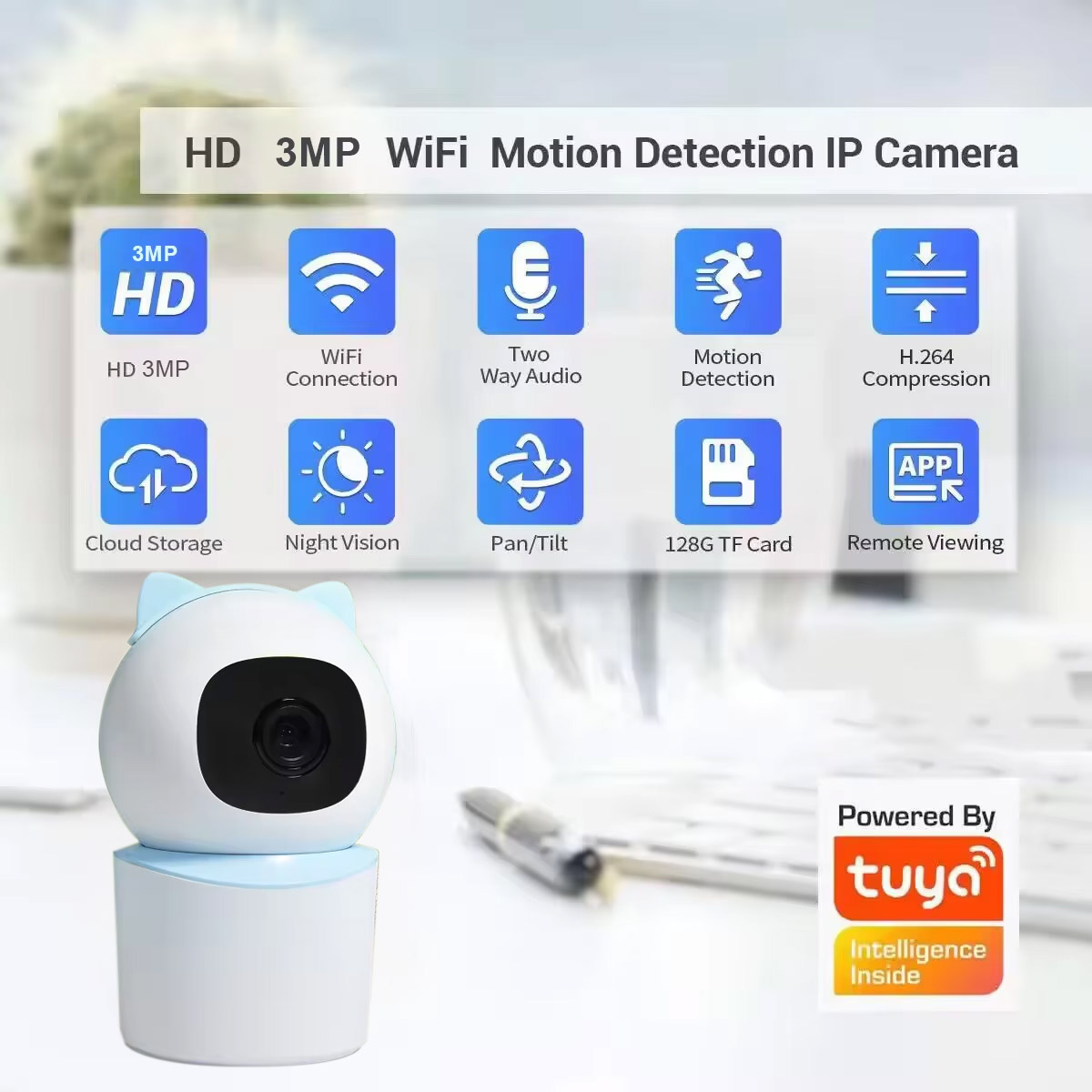 TUYA WiFi Smart Home Wireless IP Surveillance Camera Baby Monitor (7)
