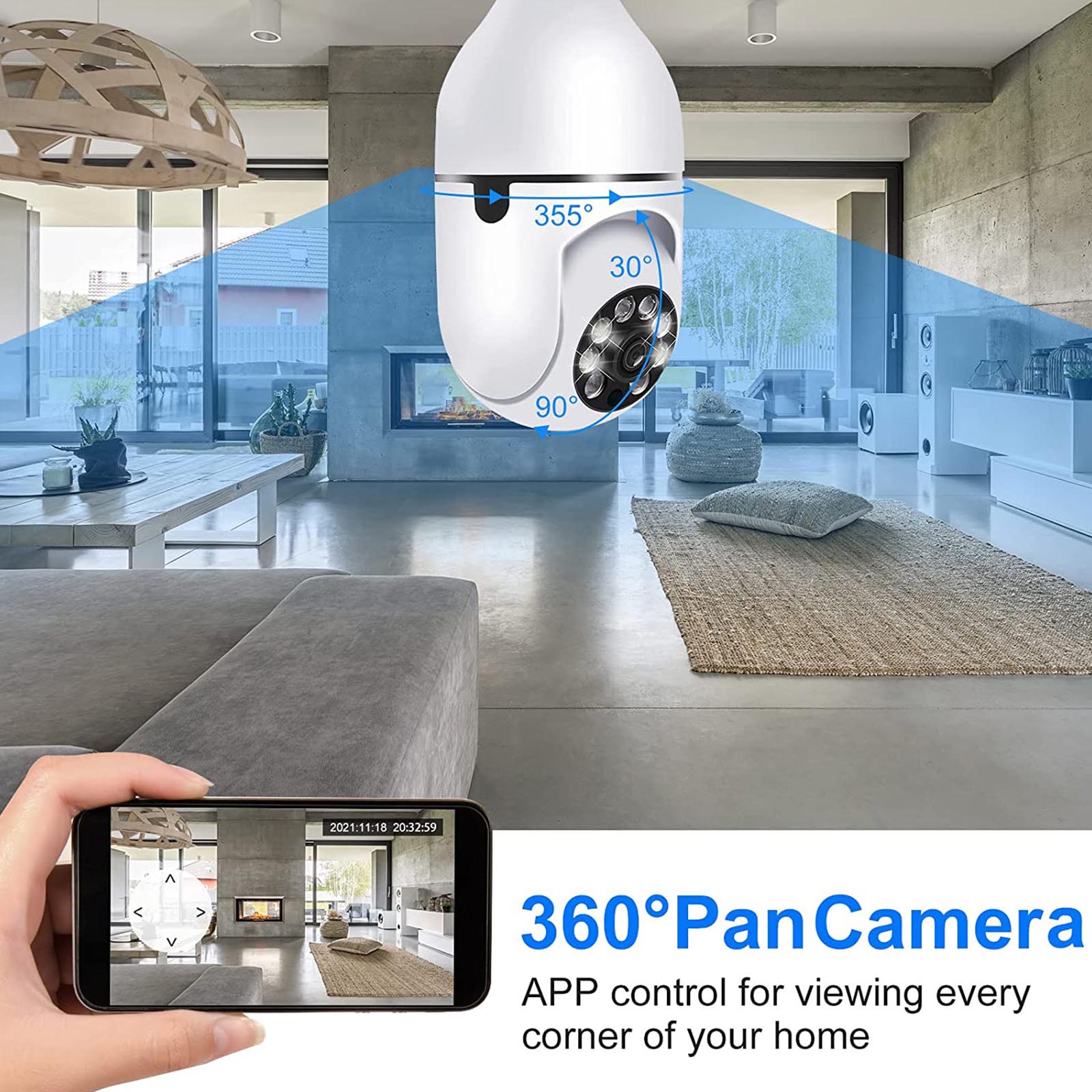 Tuya WiFi E27 Bulb CCTV Full Color AI Security Camera (3)