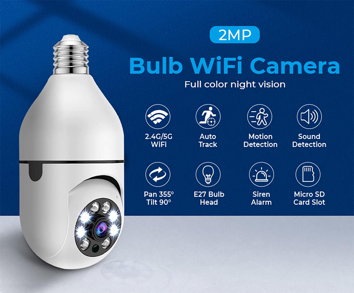 Tuya WiFi E27 Bulb CCTV Full Color AI Security Camera (6)