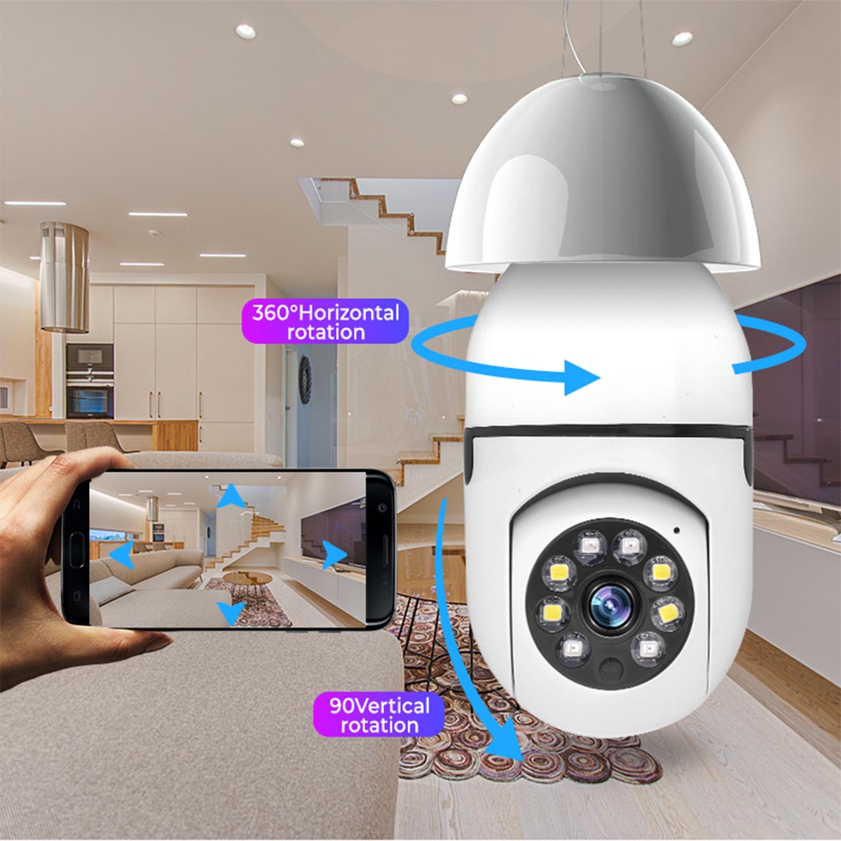 Tuya WiFi E27 Bulb CCTV Full Color AI Security Camera (a2)