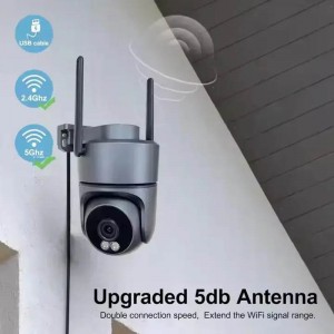 Wifi Security Dual Lens Dual Screens Home Surveillance Camera Outdoor IP66 Waterproof